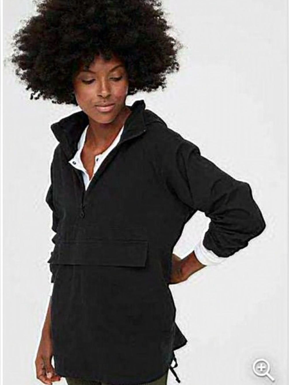 Aerie OFFLINE By Quarter Zip Anorak Jacket black Size XXS